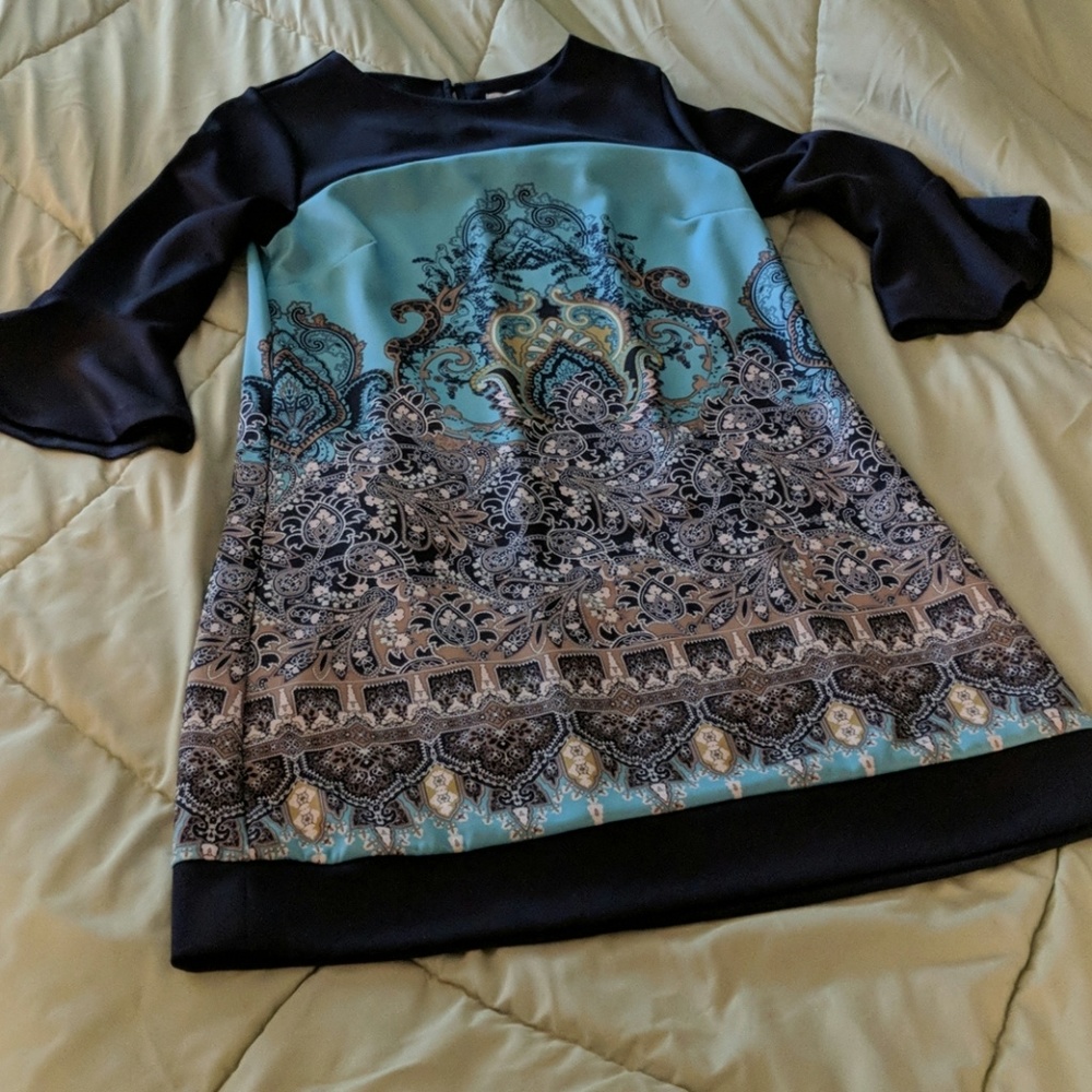Navy and aqua dress